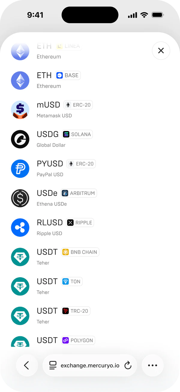 Token list on mobile